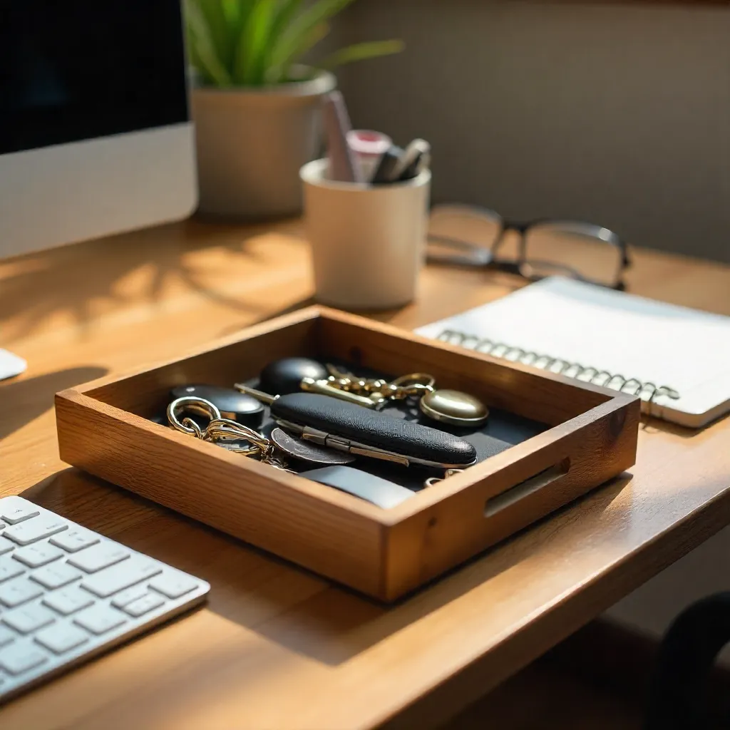 Rounded tray in use